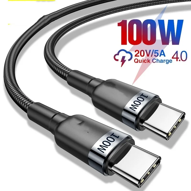 

100W USB C To USB Type C Cable USBC PD Fast Charger Cord USB-C 5A Type-c Cable For Xiaomi POCO X3 M3 Samsung Macbook iPad