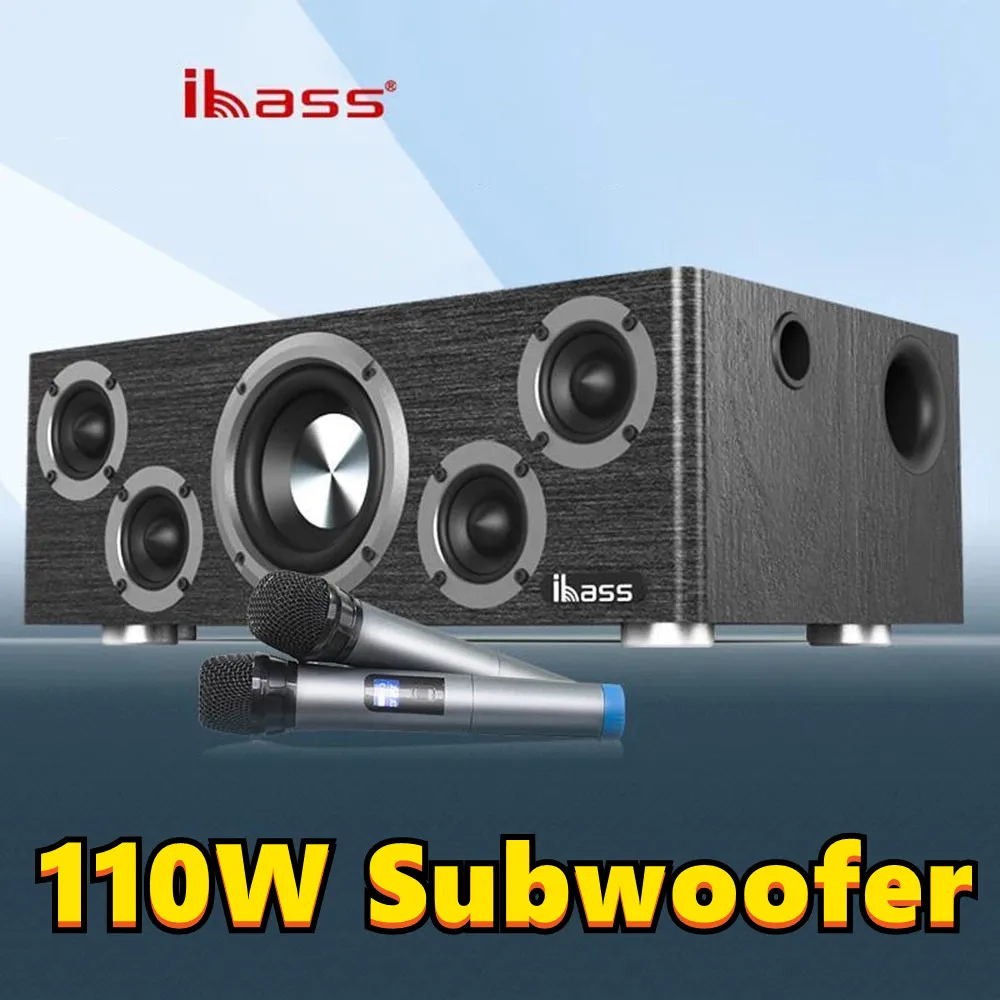 

Solomax wooden high-power 110W Bluetooth fever speaker K song 2,1, панорамный звук, компьютер, мультимедиа, домашний кинотеатр