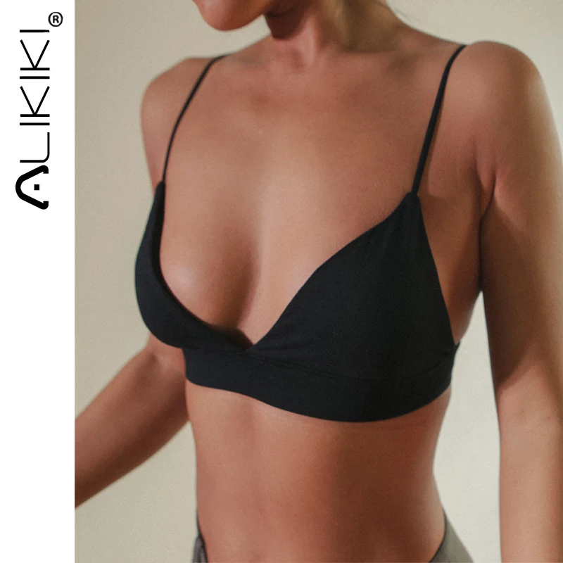 

Bralettes For Women Triangle Cup Wireless Padded Bralette Wire Free V Neck Sleep Bra Girls Tube Top Seamless Underwear