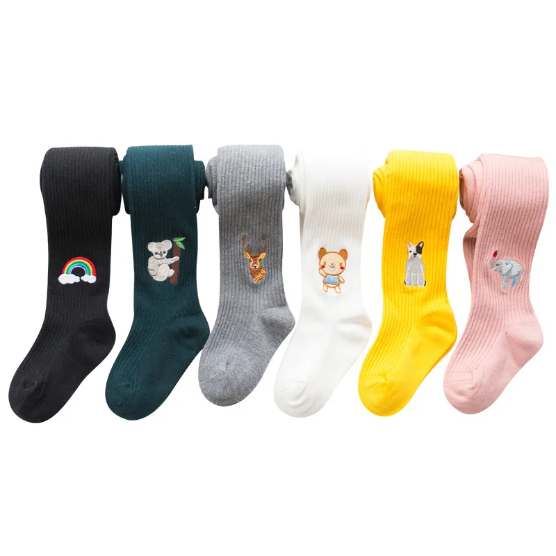 Милые колготки с 3D рисунком оленя для девочек 2019 осенний нагреватель леггинсы