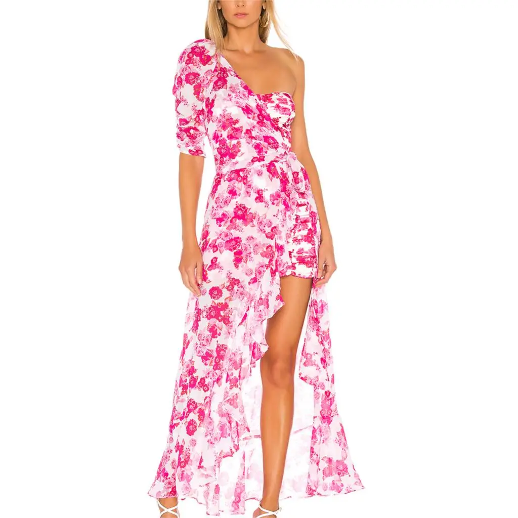 

Fashion Trendy Hot Selling Low Price Outfits Convertible Styling Cerise Color Dresses Women Sexy