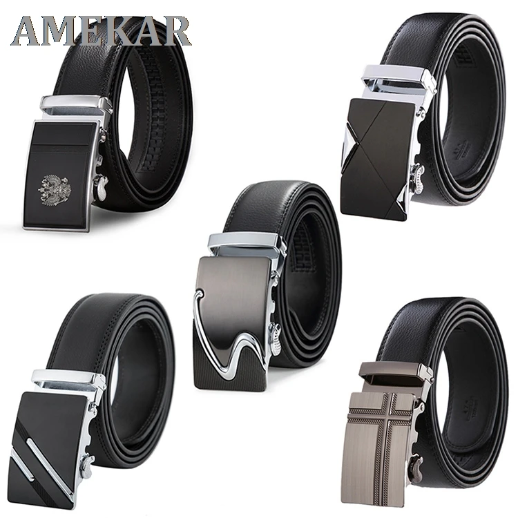 

Genuine Leather Belts For Men Automatic Male Belts Cummerbunds Leather Belt Men dropshipping Black Belts cinturon hombre