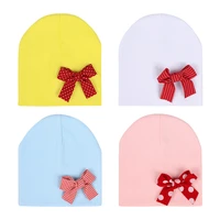 autumn winter children bowknot cotton beanie hat for baby girls kids caps bonnet