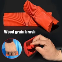 2pcsset rubber roller brush imitation wood graining wall painting home decoration art embossing diy brushing painting tools