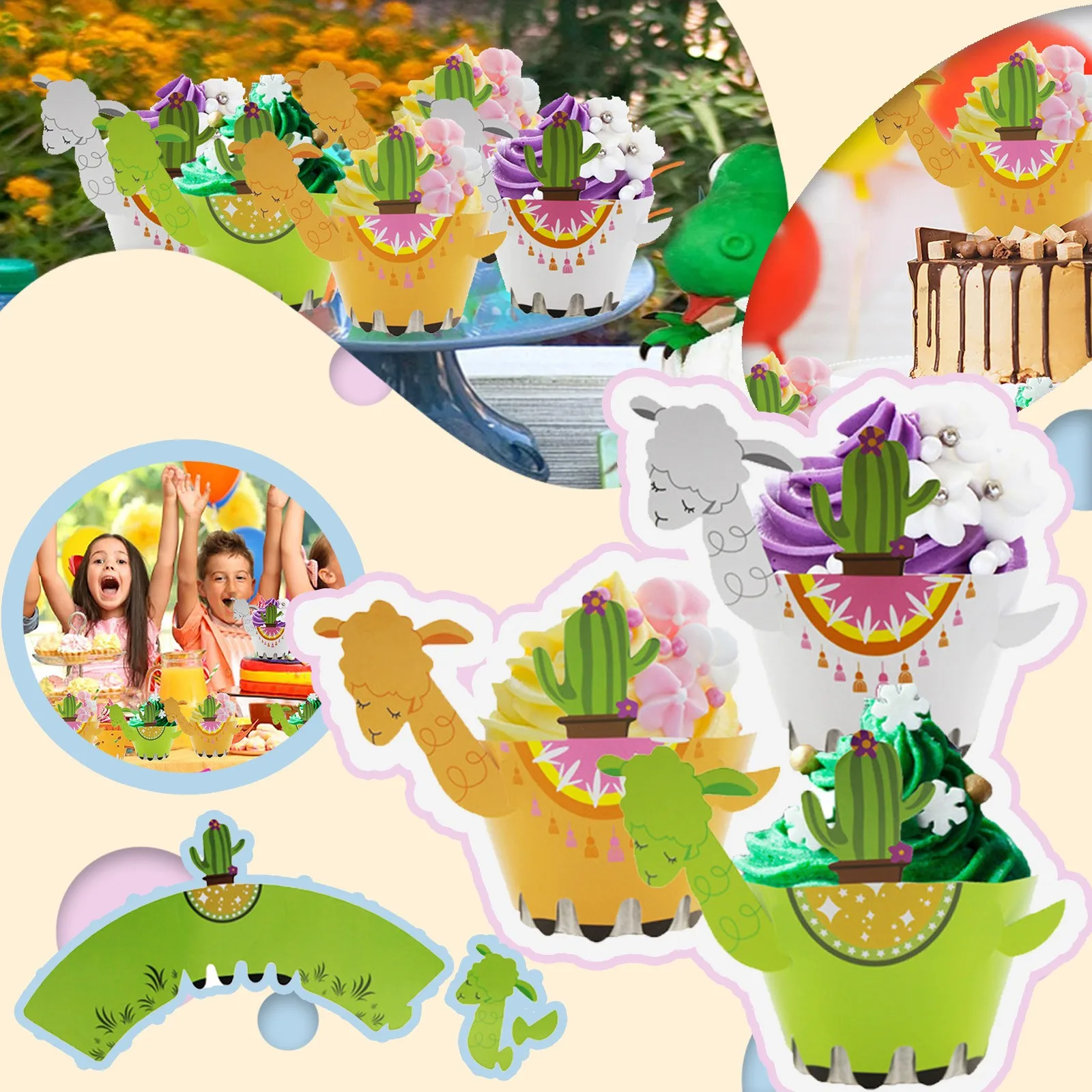 12 шт. декоративные обертки для капкейков с мультяшными животными|Товары