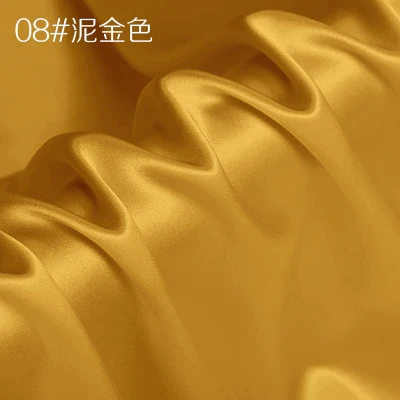 Шелк тутового шелкопряда креп атласная ткань для платья Cheongsam ширина 114 см одежда ткань для DIY шитья 90 чистый цвет горячая распродажа - Цвет: 8