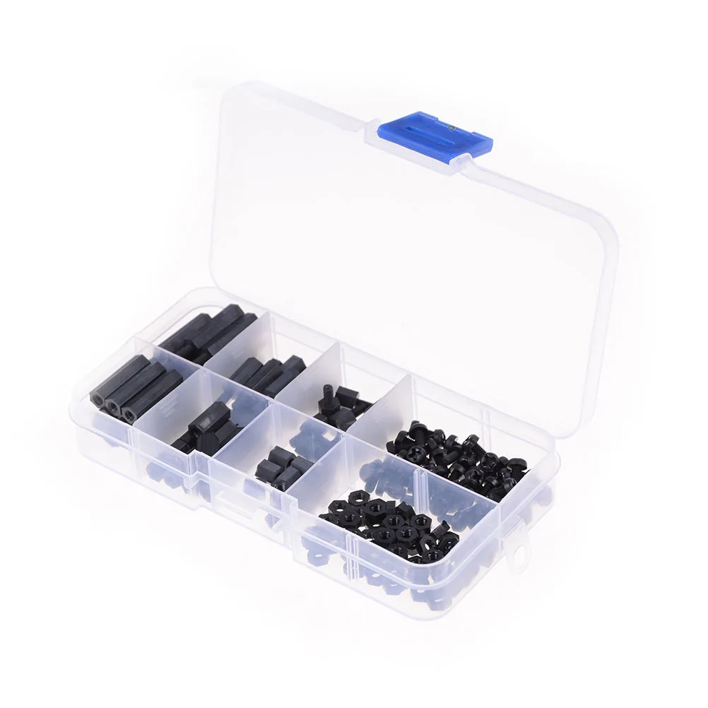 ZLinKJ Black Practical New M3 Nylon Hex M-F Spacers/ Screws/ Nuts Assorted Kit Stand-off Set | Обустройство дома