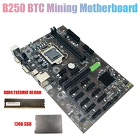 b250 btc mining motherboard with ddr4 4gb 2133mhz ramsata 120g ssd lga 1151 12xgraphics card slot for btc miner