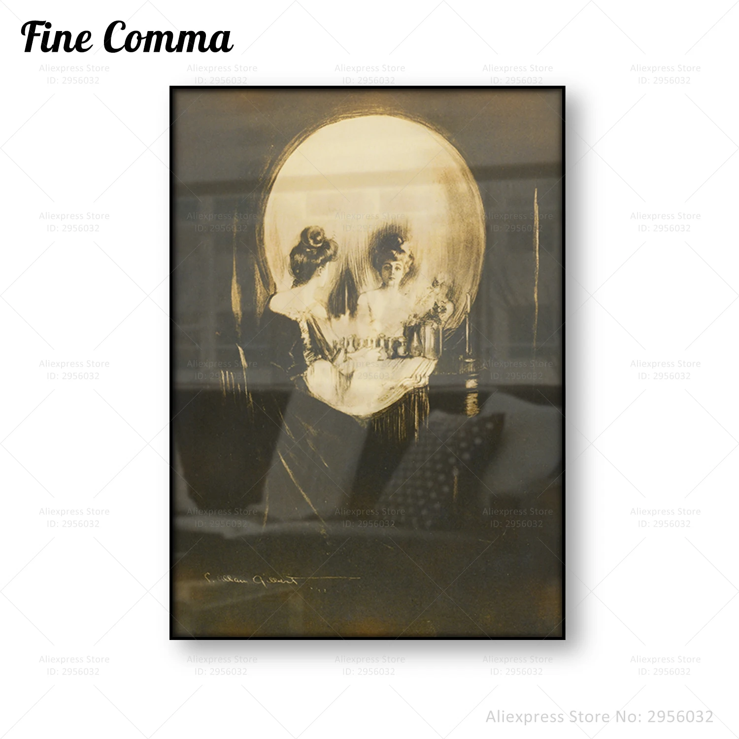 Все это тщеславие Чарльз Аллан Гилберт ВИНТАЖНЫЙ ПЛАКАТ психоделическая картина