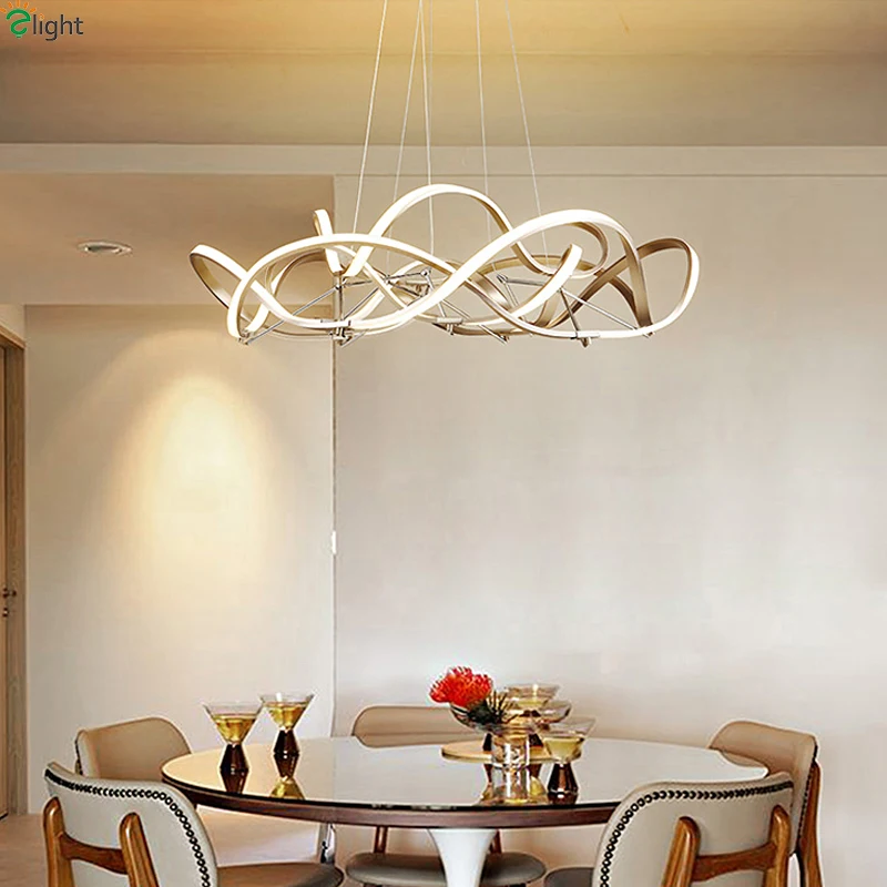 

Modern Dimmable Led Pendant Lights Gold Aluminum Living Room Led Pendant Chandeliers Lamp Dining Room Led Hanging Light Fixtures