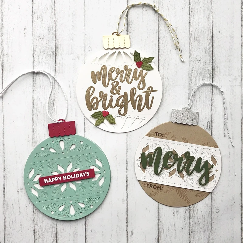 

2021 New Metal Cutting Dies and Scrapbooking For Paper Christmas balls Ornamental Bundle Embossing Frame Card Craft No Stamps