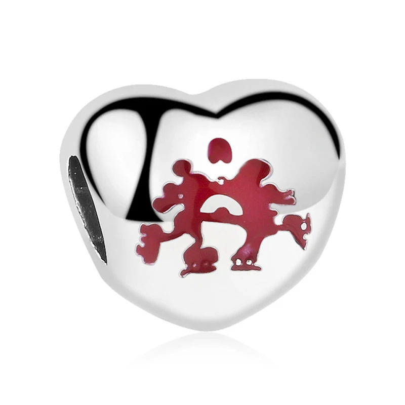 mickey kiss Nan Sister Grand Daughter Лучший Друг Микки Сердце Бусины Подходит Pandora браслет и браслет DIY для женщин Изготовление ювелирных изделий - Цвет: mickey kiss