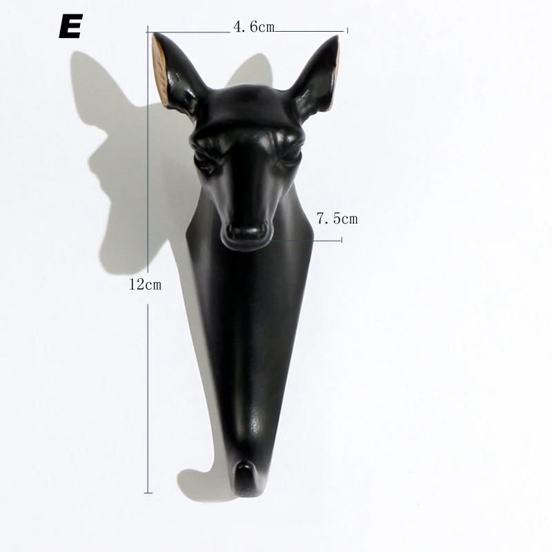 

Animal Deer Head Coat Hook Adhesive Hanger Decorative Wall Antler Key Rack Home Decoration