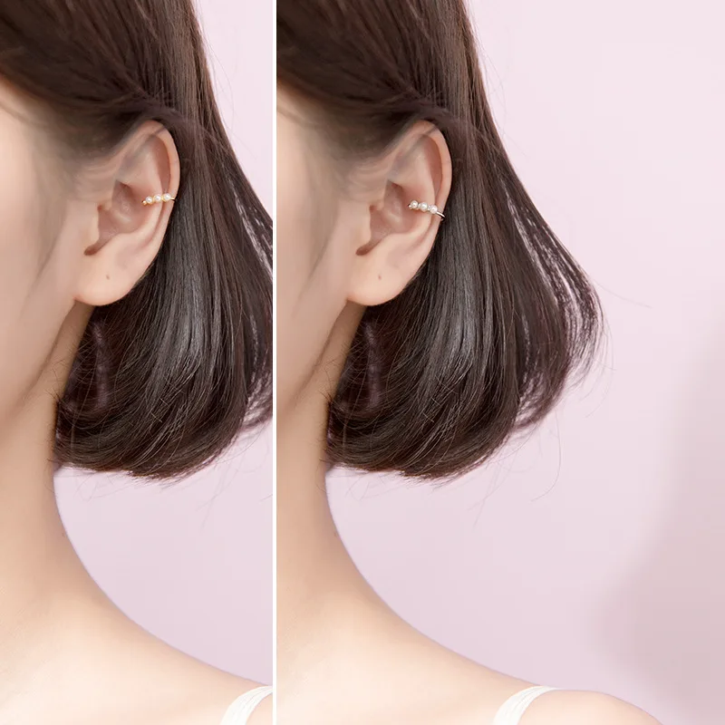 Trustdavis 100% блестящие серебряные серьги клипсы для ушей женщин и девушек без