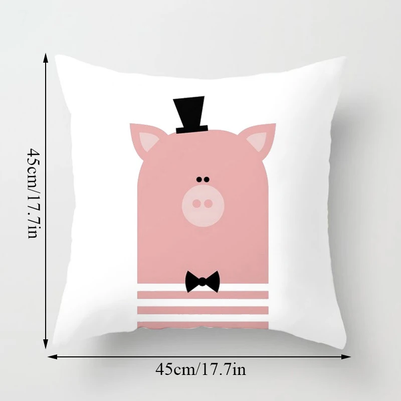 

45*45cm Cartoon Printed Pillowcase Cushion Cover Pillow Home Decor Cartoon Kawaii Animals Pattern Decorative Cushions