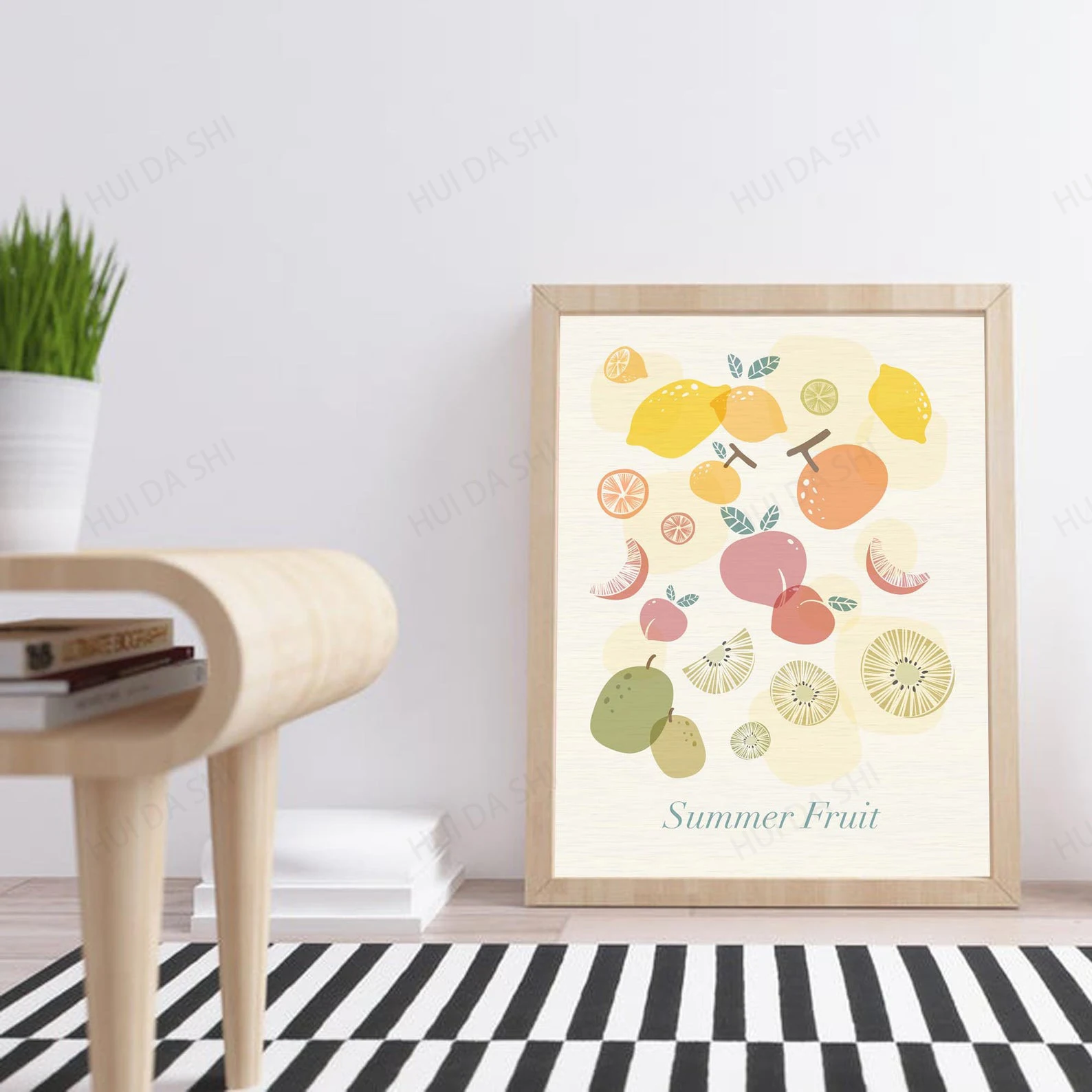 Летняя печать фруктов Постер фруктового рынка фруктовая искусство фруктовых