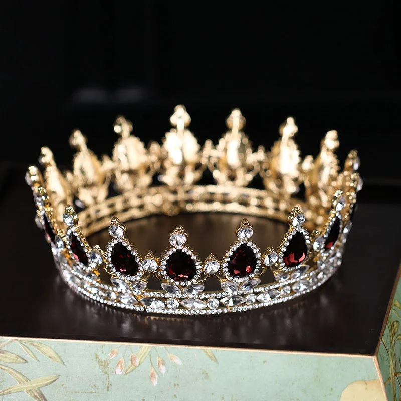 

Luxury Crowns For Women Fashion Drop Crystal Tiaras Bride Jewelry Headwear Large Diamond Crowns Wedding Hair Accessories