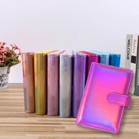 2022new a5 a6 laser color pu leather diy binder notebook cover diary agenda planner paper cover school stationery
