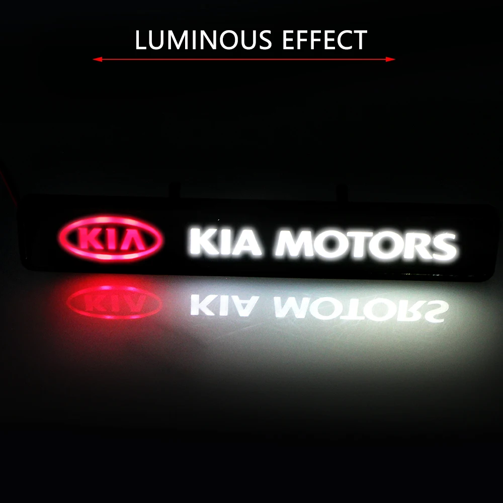 ABS Chrome Grille Emblem Badge LED Decoration lights Car Logo Sticker For KIA Cerato Sportage R k2 k3 k4 k5 k6 Sorento Sportage Soul Optima