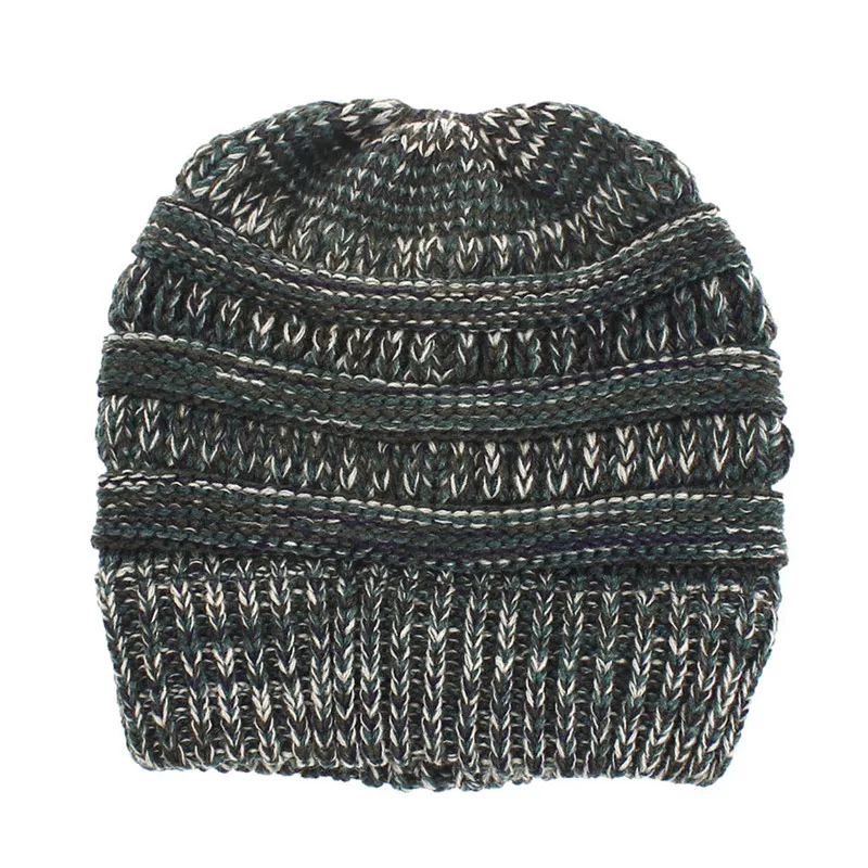 Женская зимняя шапка Skullies Beanies, вязаная шапка с ушками, теплая, конский хвост, толстая шерсть, грязные модные аксессуары, Outdoor-XMC-W6