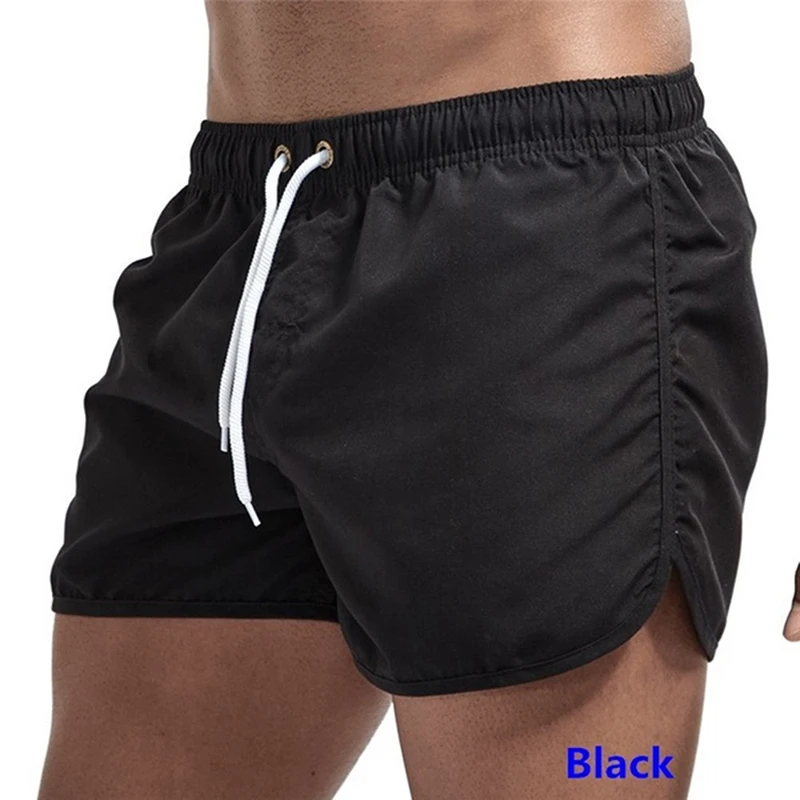 

2021 Casual Loose Shorts Solid Quick Drying Fitness Streetwear Men's Swimming Trunks Fashion Beach Shorts