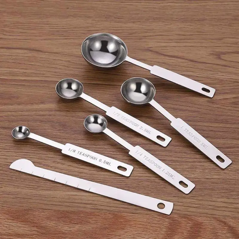 

4/5/6Pcs/Set Measuring Cups Stackable Kitchen Measuring Supplies Steel Spoon Cups Set Set Spoons Measuring And U7R6