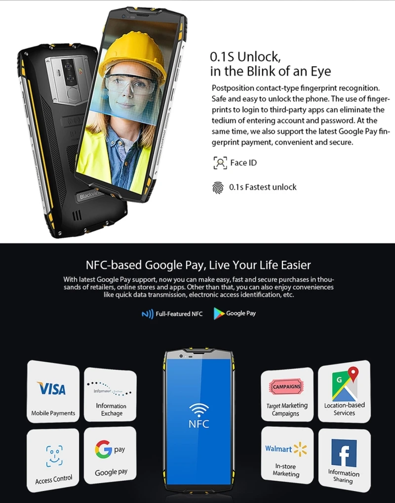 Blackview BV6800 Pro Прочный смартфон 6580 мАч 4 Гб+ 64 Гб 5,7 ''MTK6750T Восьмиядерный 4G мобильный телефон отпечаток пальца NFC Беспроводной