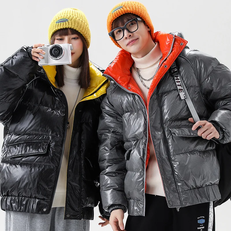2022 Brand Coat Men in the Winter White Duck Down Jackets Fashion Men Causla Leisure Down Jacket Glossy Warm Winter Jacket Men