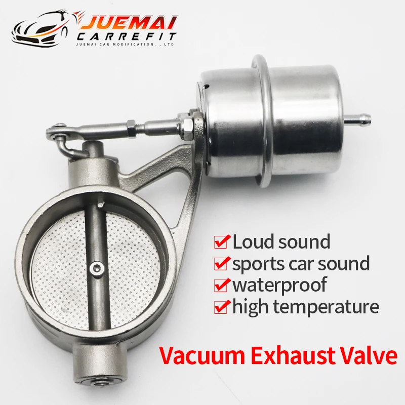 

JUEMAI Stainless Steel Variable Exhaust Cutout Control Valve Set Vacuum Actuator 51MM 60MM 63MM 76MM Pipe Closed Style Universal