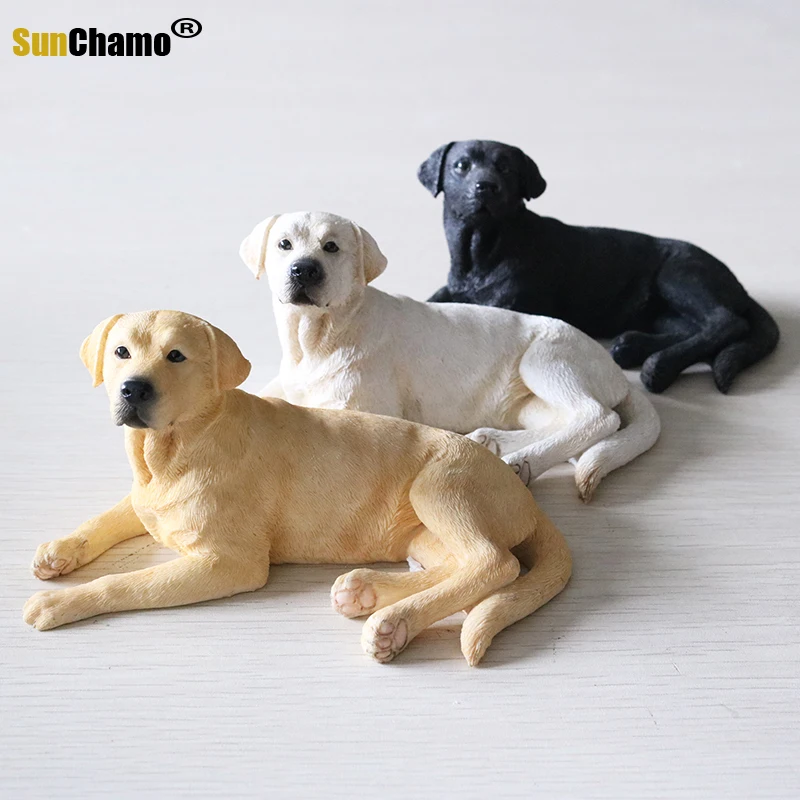 

Labrador Dog Simulated Animal Model Collection Vehicle Handicrafts Figurines Miniatures Home Murals Decoration Craft Accessories