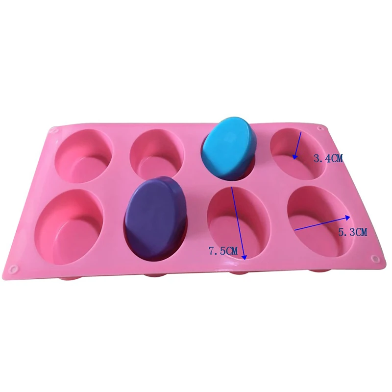 Овальная силиконовая форма для мыла 8 полости формы выпечки тортов ручной работы