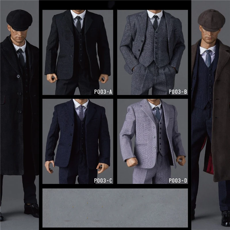 

In Stock PP-TOYS P003 1/6 Scale Male Clothes Man WWII British Gangster Gentleman 3-piece Retro Suit for 12â€˜â€™ Action Figure Body