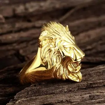 

Ancient Maya Fierce Lion Head 316L Steel Men's Ring Gmyr196 Mens Ring Wholesale Bulk Jewelry Men Ring Pagan Gothic