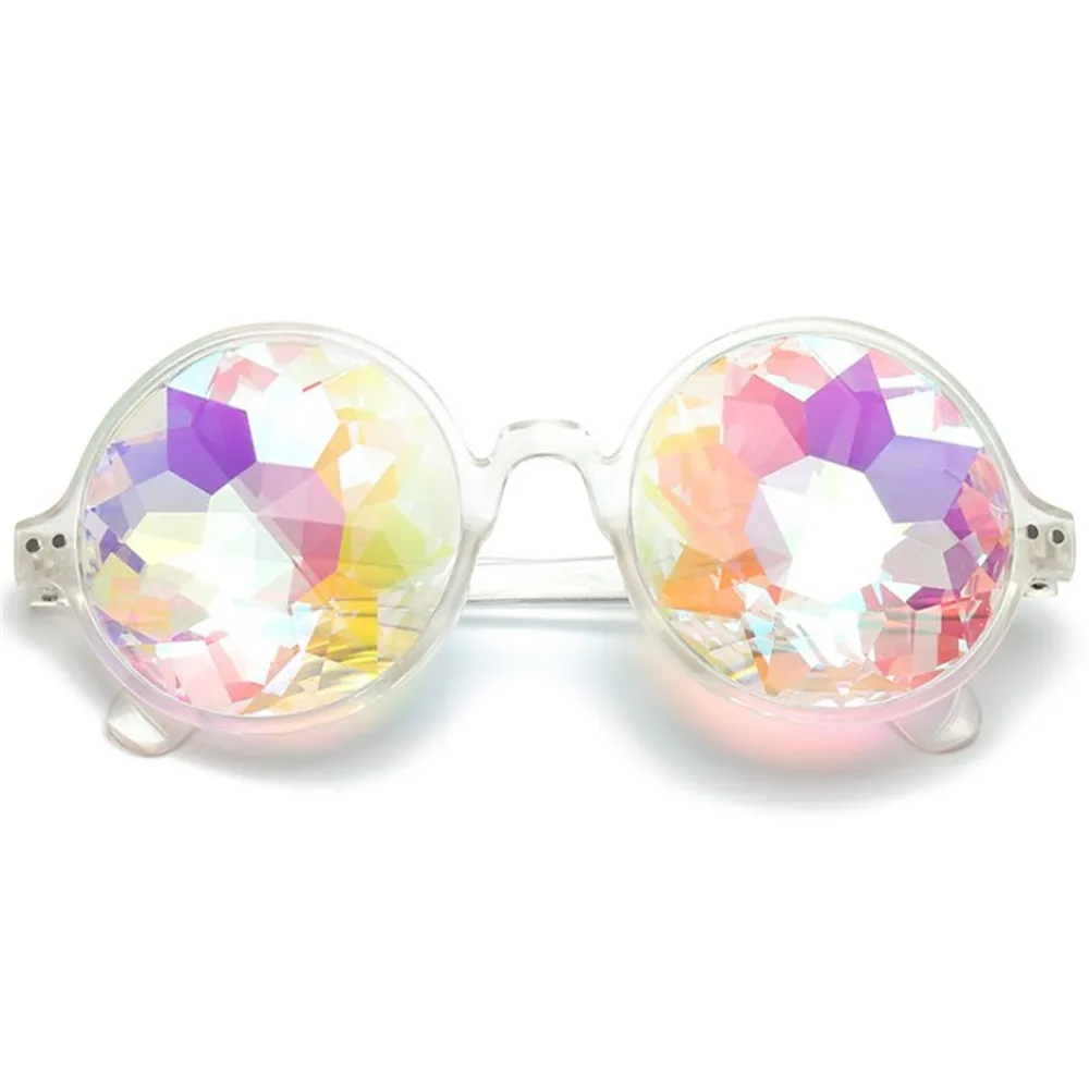 Унисекс круглые очки Kaleidoscope прозрачные солнцезащитные вечерние Клубные