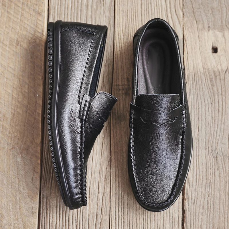 CLAXNEO Man Shoes Slip on 2020 Summer Men's Leather Shoe Soft Breathable Flat Loafers Male Moccasins Leisure Footwear New | Обувь