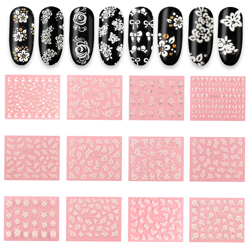 1 шт наклейки для ногтей 3D Цветочный дизайн Переводные женские инструменты