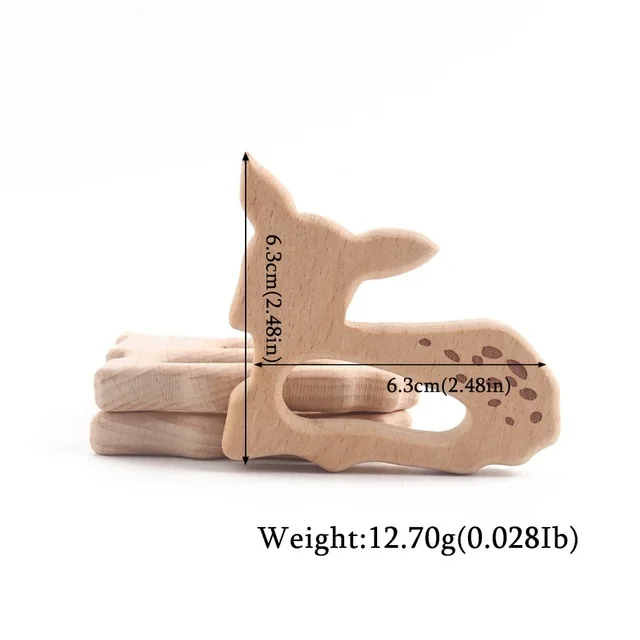 Deer Pendant 1 шт. браслет для кормления ребенка деревянный Прорезыватель животных погремушки олень деревянный грызун пустой крючком бусины Детские Товары рождественские игрушки - Цвет: Deer Pendant