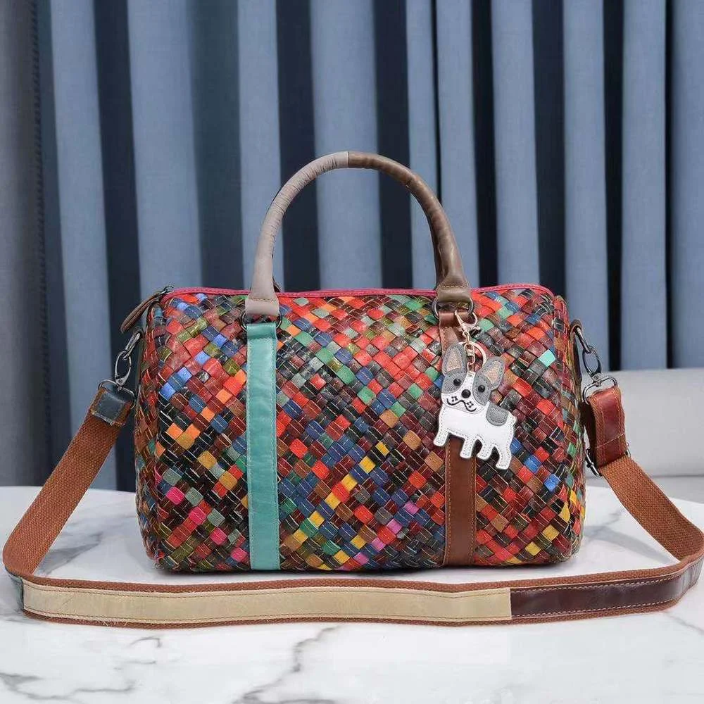 

2021 new large-capacity luxury designer travel messenger bag handbag leather luggage bag brand travel bag weekender bag