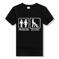 problem solved t shirt funny humor spoof inspired design short sleeved 100cotton breathable o neck fashion tees top