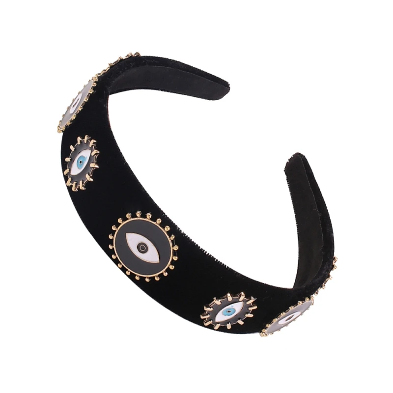 Женский обруч для волос в стиле барокко теплый мягкий бархатный с широким