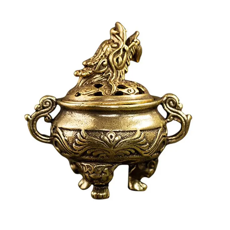 

1Pc Tripod Incense Burner Brass Tripod Statue Retro Incense Burner Home Decor
