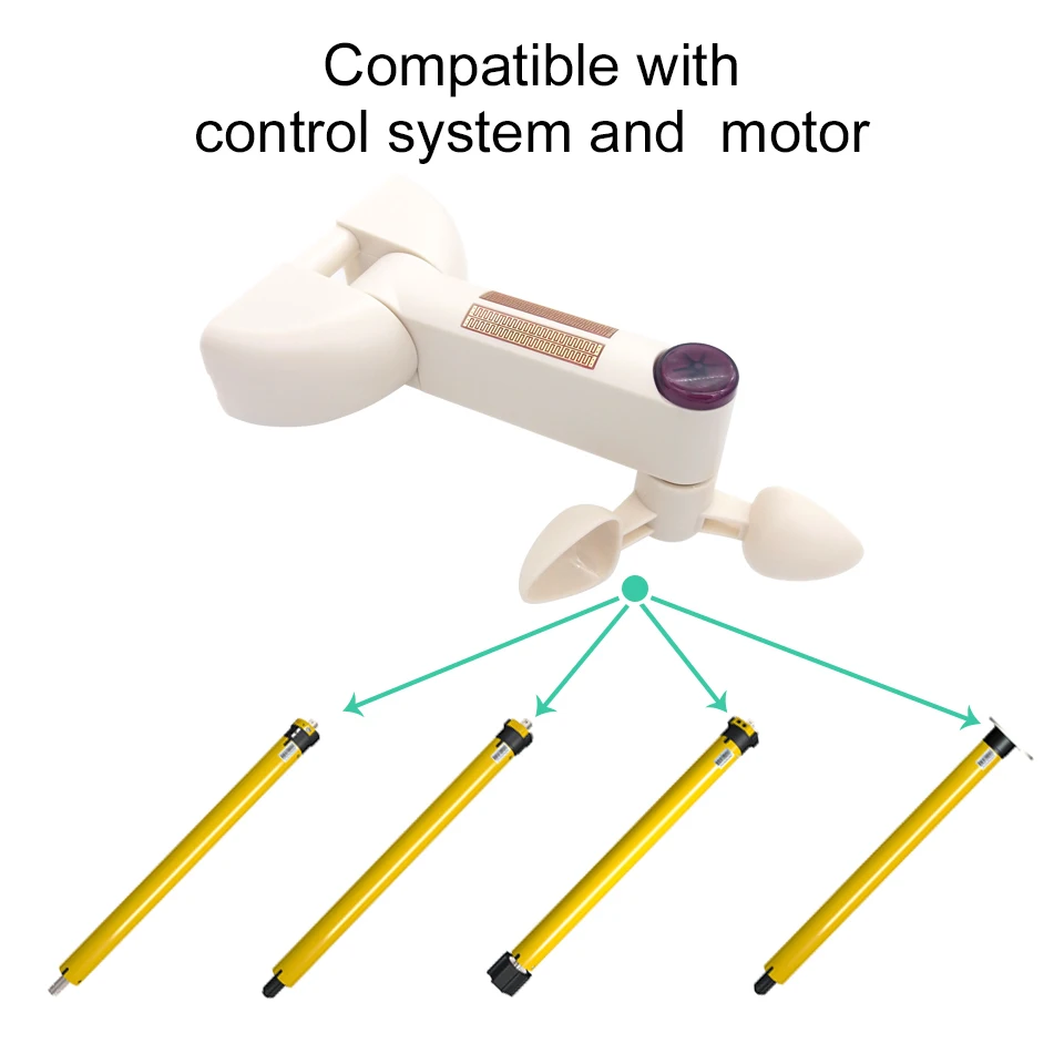 

Wireless Weather Sensor Wind Rain Light Sensor 433Mhz RF Close Open Curtain Blinds Awning Smart Home Automation