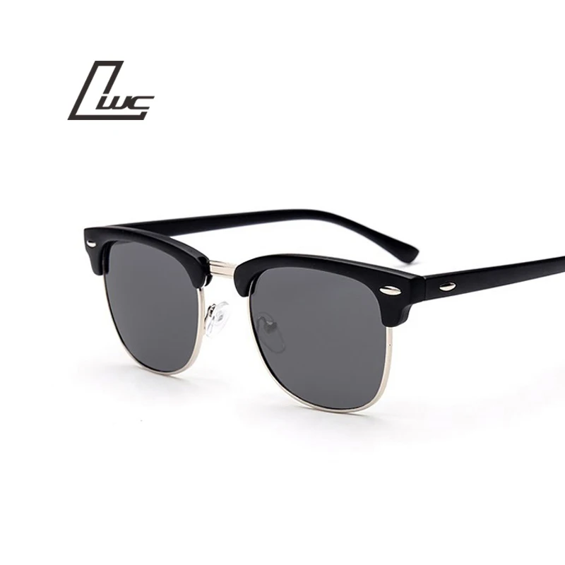 Солнцезащитные очки с полуметаллической оправой для мужчин и женщин зеркальные