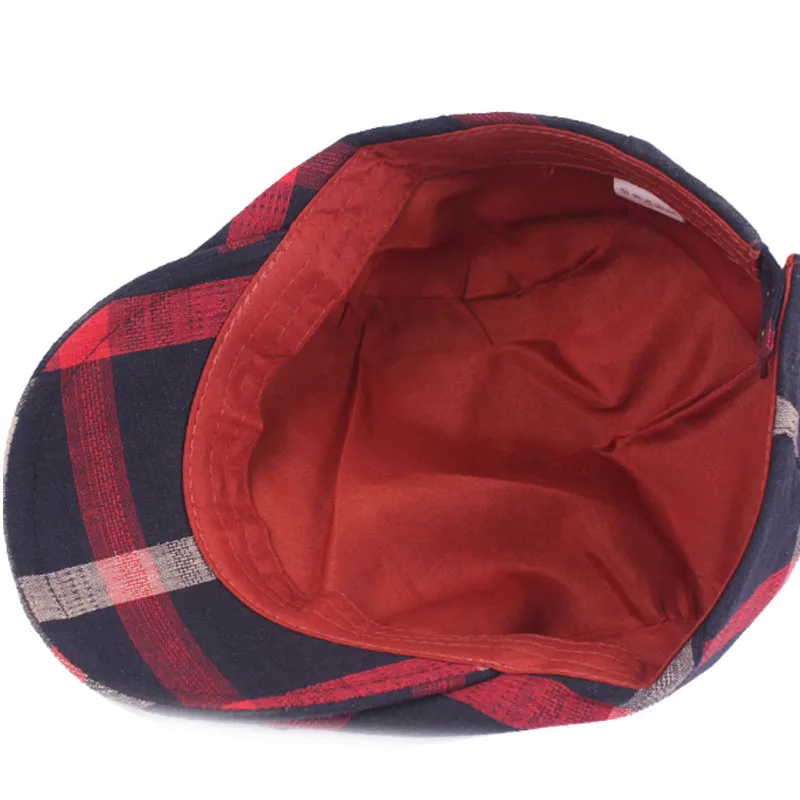 Берет мужской/женский хлопковый классический в клетку |