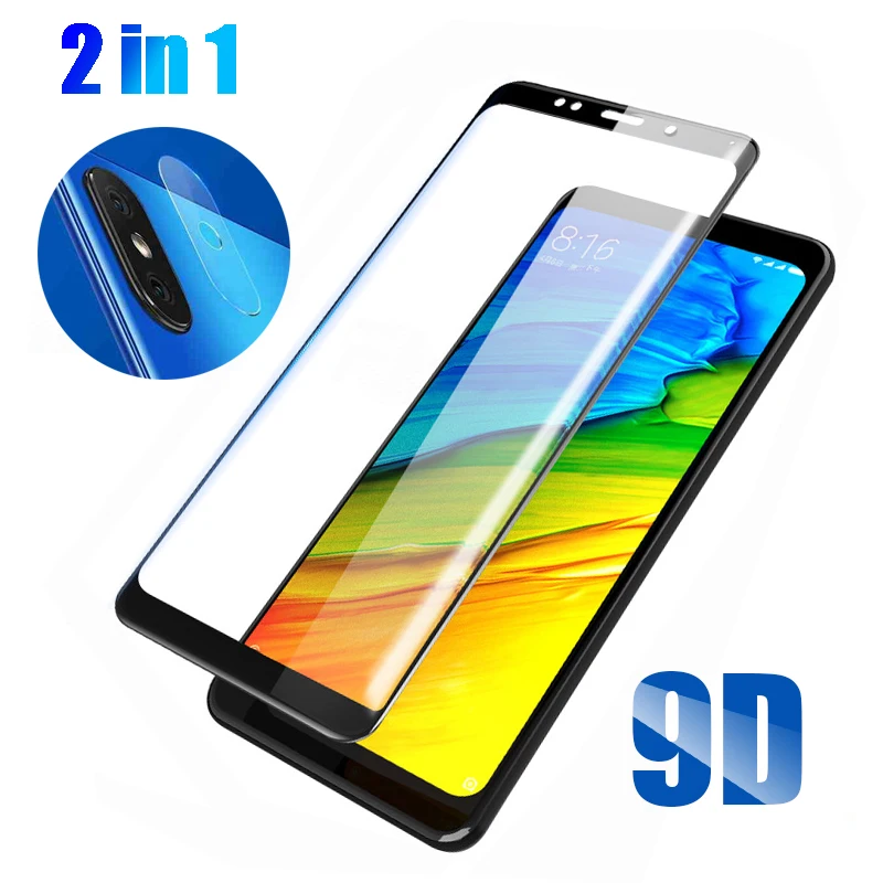 2 в 1 для Xiaomi Redmi note 5 pro 9D протектор экрана закаленное стекло объектив камеры redme note5