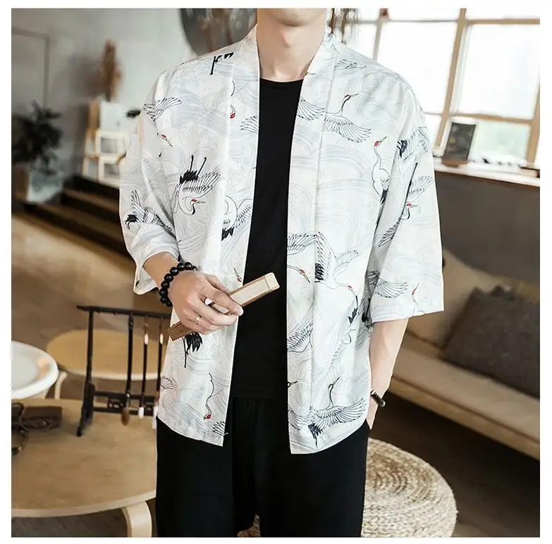 Японское кимоно кардиган для мужчин haori yukata мужской самурайский костюм одежда