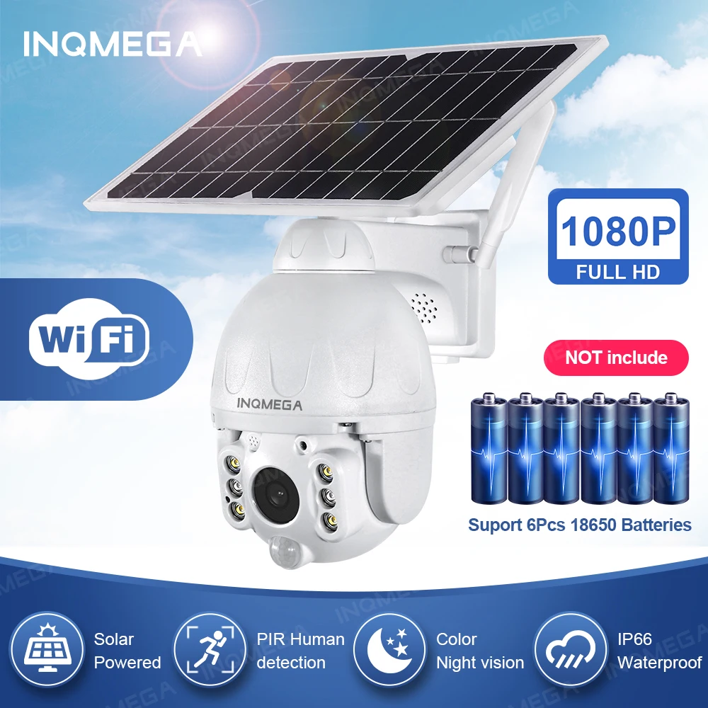 

INQMEGA 4G Wifi Low Power Solar camera 1080P HD Dual audio Solar Voice Intrusion Alarm Cam Outdoor Monitoring Waterproof Camera