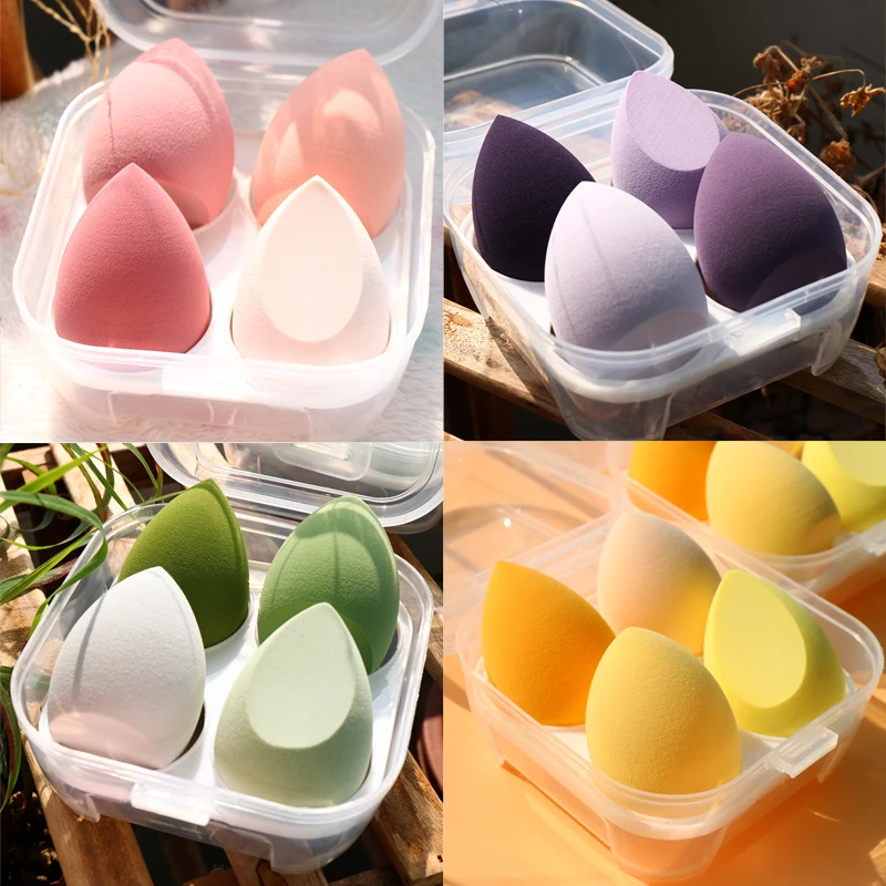 

4pcs Soft Cosmetic Puff Concealer Liquid Foundation Powder Face Makeup Sponge Water Drop Shape Puff Women Make Up Beauty Tools