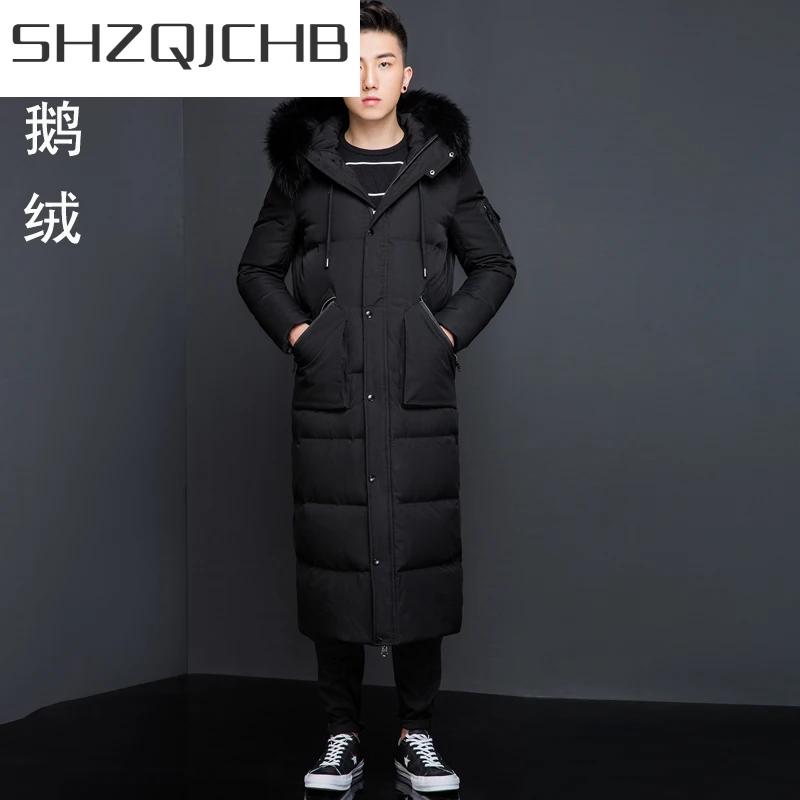 SHZQ зимнее пальто с капюшоном из натурального Лисьего меха Мужская одежда 2021