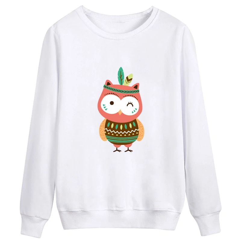 Осенне зимние женские топы с совой из мультфильма Kawaii повседневные толстовки